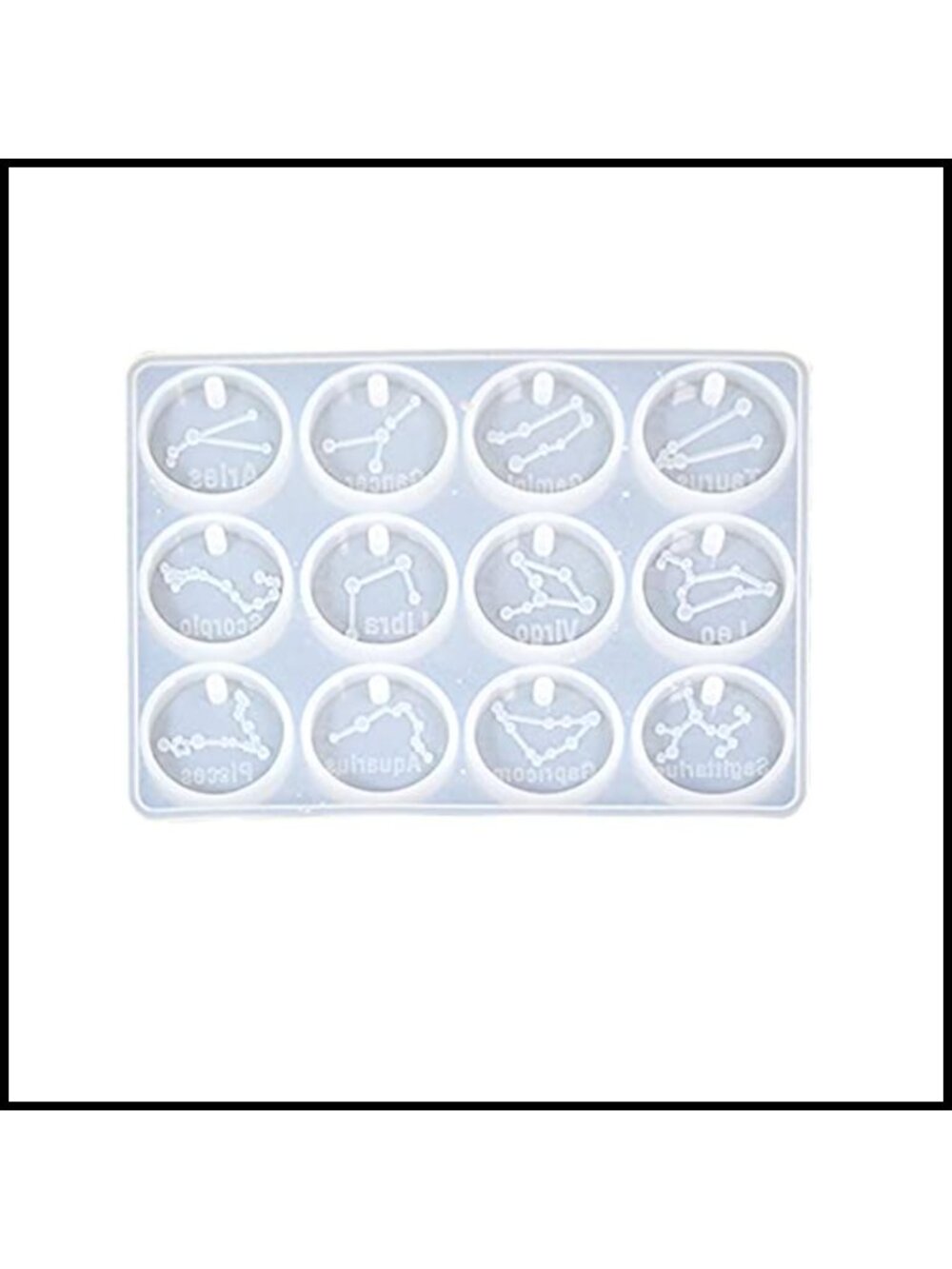 Silicone Constellation Resin Mould 12 Zodiac Pendant Casting Mold